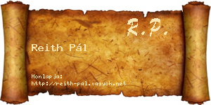 Reith Pál névjegykártya